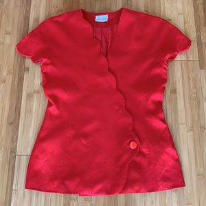 LAST CHANCE Vtg❤️Scallop blazer jacket Asymmetric📍FIRM📍